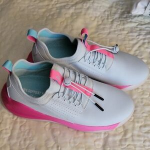 Stylish White and Pink Sneakers